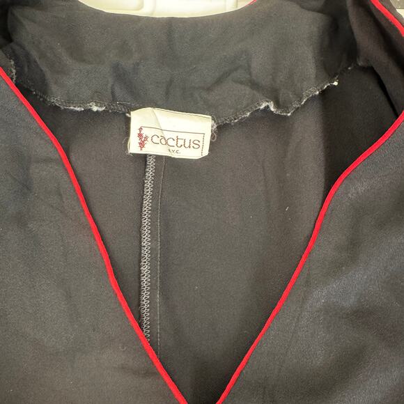 1980s Black Red Trim Wiggle Dress by Cactus NYC – Size 14 – Pinup Style - Picture 5 of 16